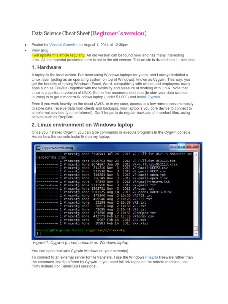 Data Science Cheat Sheet BEGGINERS PDF | PDF | File Format | Perl