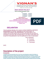 Dbms Minor Project: Hospital Database Management System