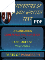 Properties of A Well-Written Text