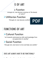 Functions of Art: Aesthetic Function Utilitarian Function