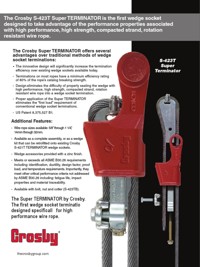 Crosby S-423T Super TERMINATOR Overview | PDF