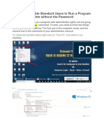 Process To Enable Standard Users To Run A Program With Admin Rights Without The Password