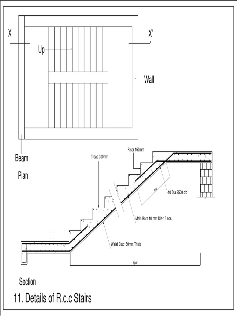 RCC Staircase Design Details | PDF