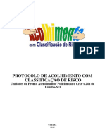 PROTOCOLO DE ACOLHIMENTO COM CLASSIFICAÇÃO DE RISCO NOVAMENTO NOVO 2016 (Reparado)