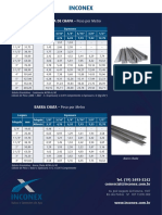 Inconex Tabela Cantoneiras Barras Chatas