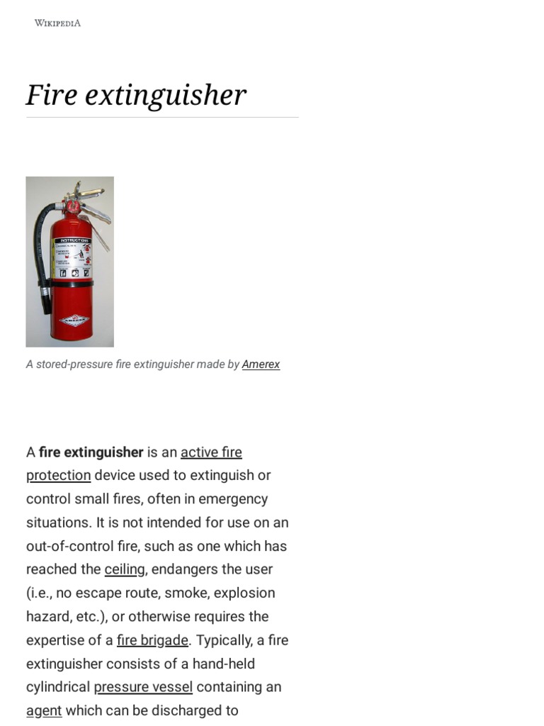 Fire Extinguisher Wikipedia PDF Chemistry Chemical Substances