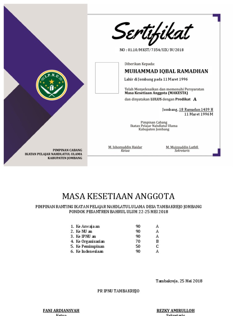 Contoh Surat Undangan Makesta Ipnu Ippnu