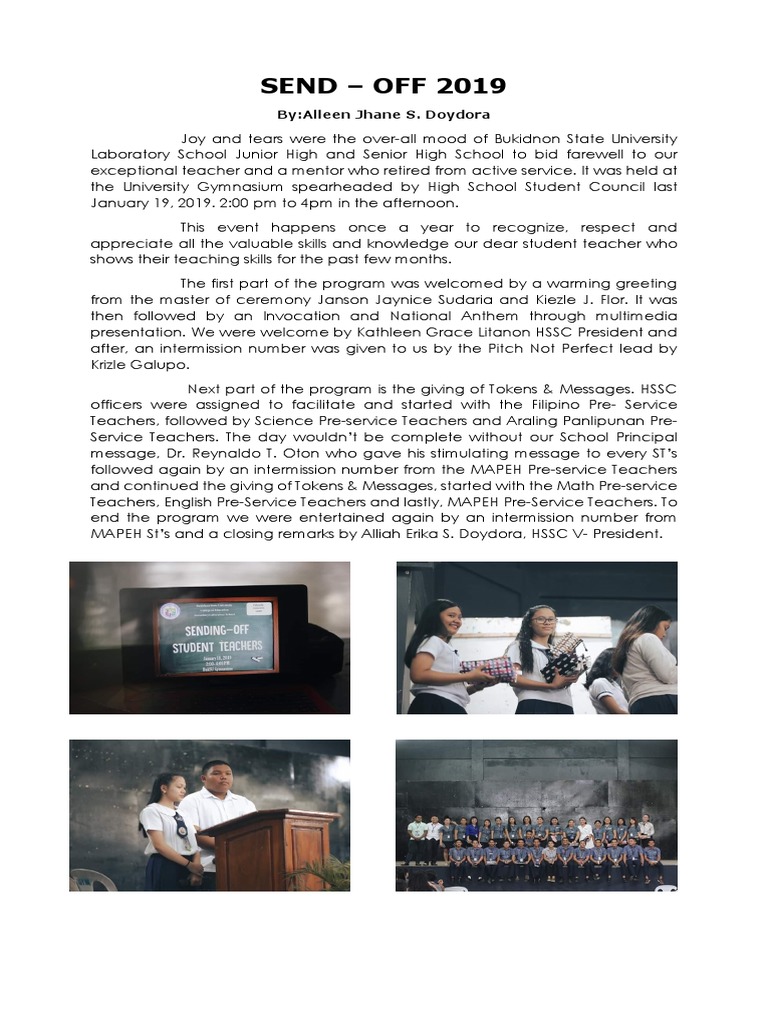 Farewell Event for Retiring Teacher | PDF | Wellness