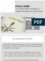 Corporate strategy framework