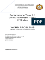 Performance Task 2.1: General Mathematics - Stem 2 Grading