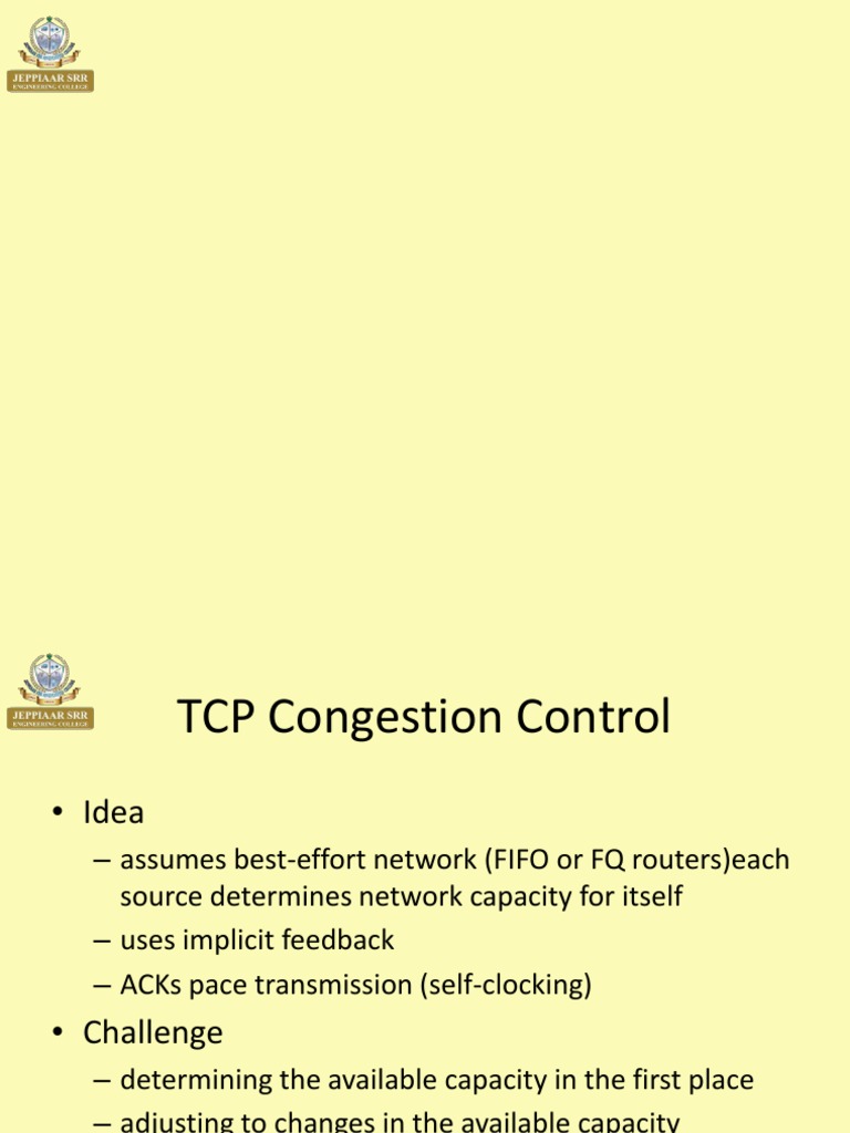 6 TCP Congestion Control | PDF | Network Congestion | Transmission ...