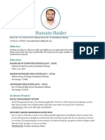Hussain Haider: Objective