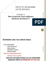Introduction To Business Finance (Fin201) : How Corporate Taxes Influence Business Decisions???