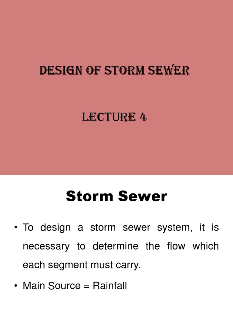 Module - 3 Design of Storm Sewer | PDF | Storm Drain | Surface Runoff