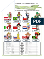 Countries Nationalities Activity 1