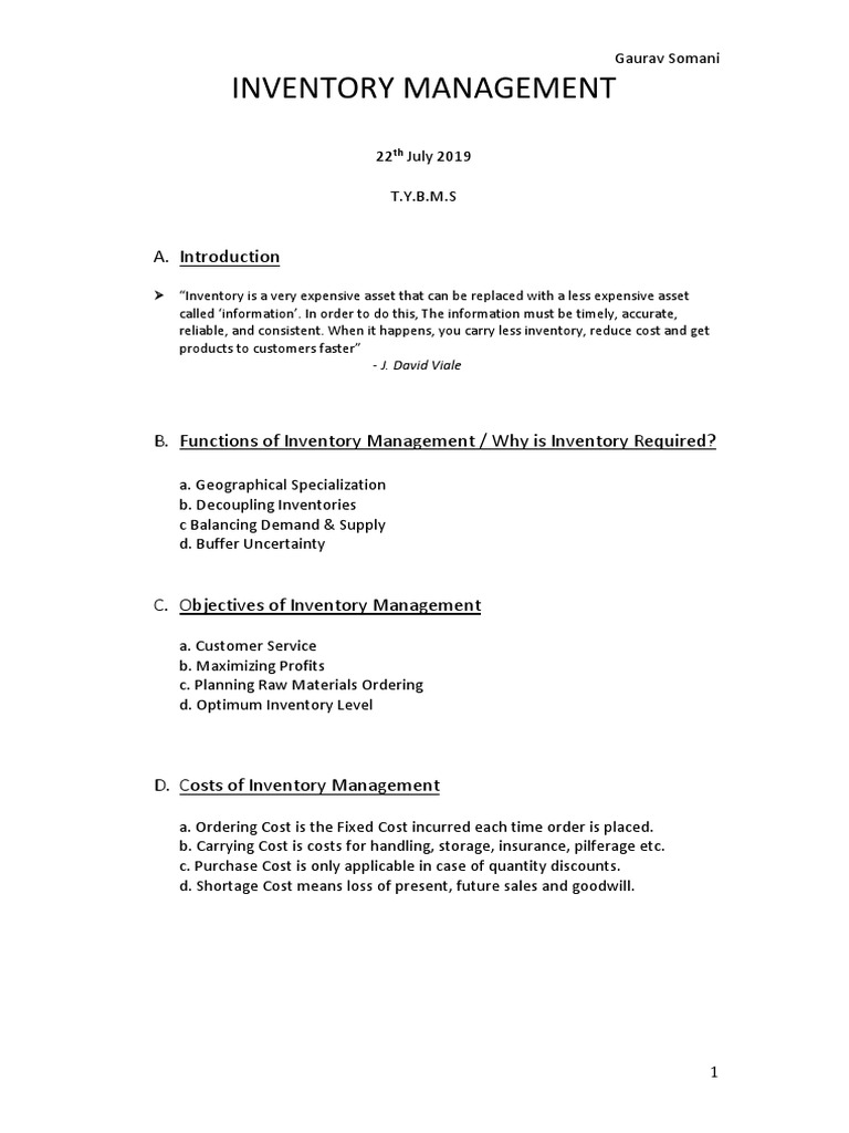 Effective Inventory Management Strategies | PDF