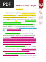 Sample Literary Analysis Paper: Level 8