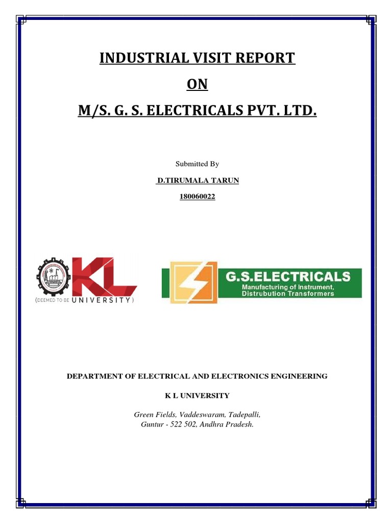 industrial visit report sample