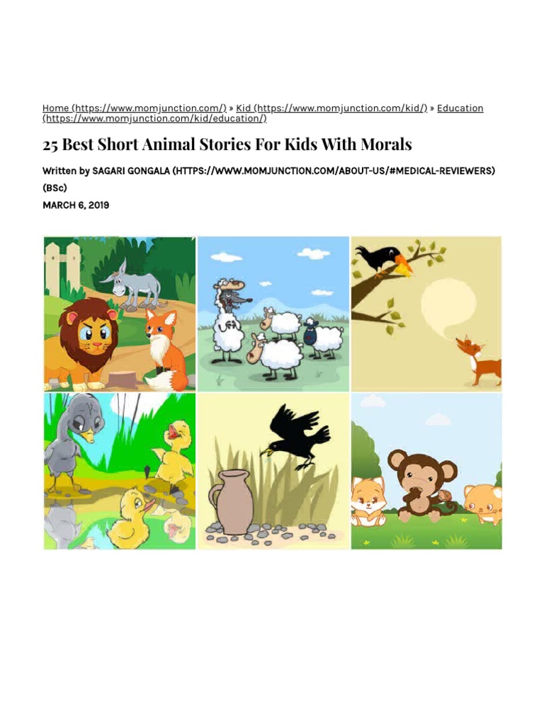 25 Best Short Animal Stories For Kids With Morals | PDF | Cats | The Ugly  Duckling