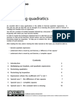 Factorising Quadratics: © Skillbank Solutions Limited 2010