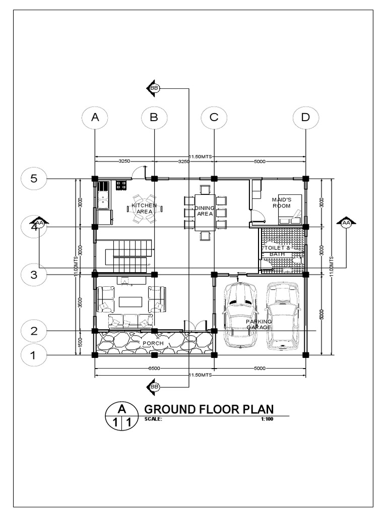 A D B C: Ground Floor Plan A 1 1 | PDF