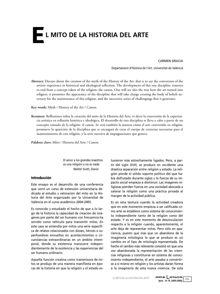 El Mito de La Historia Del Arte PDF | PDF