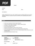 Sample Automation Resume 