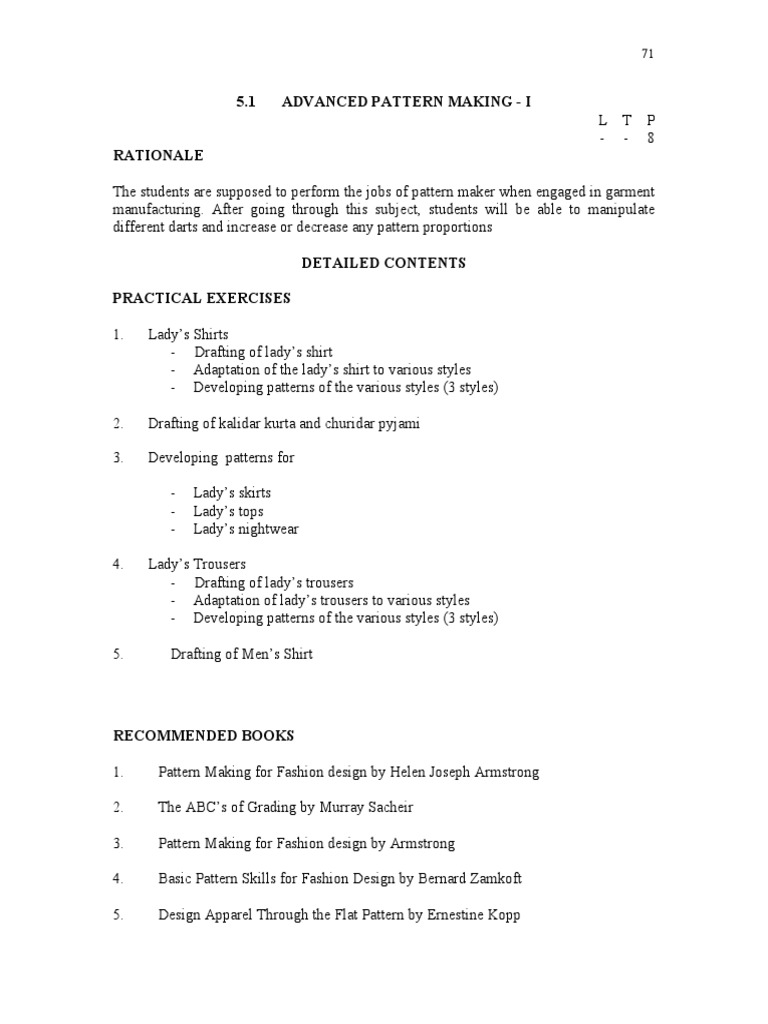 5.1 Advanced Pattern Making - I | PDF | Computer Aided Design | Fashion