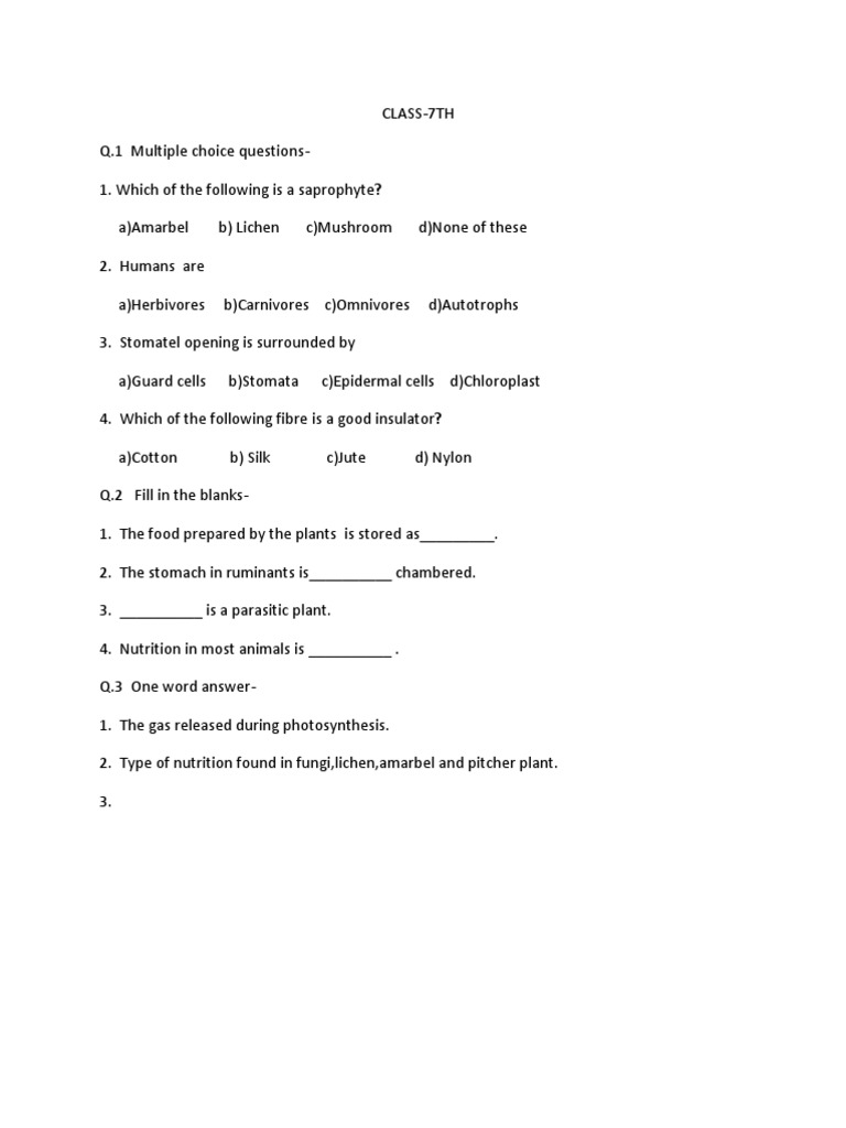 CLASS 7th | PDF