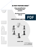 The Foot Posture Index: Six Item Version FPI-6 User Guide and Manual