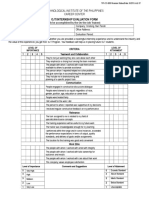 Technological Institute of The Philippines Career Center Ojt/Internship Evaluation Form