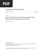 The Church Abuse Scandal: Processing The Pope Before The International Criminal Court