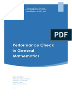 Performance Check in General Mathematics