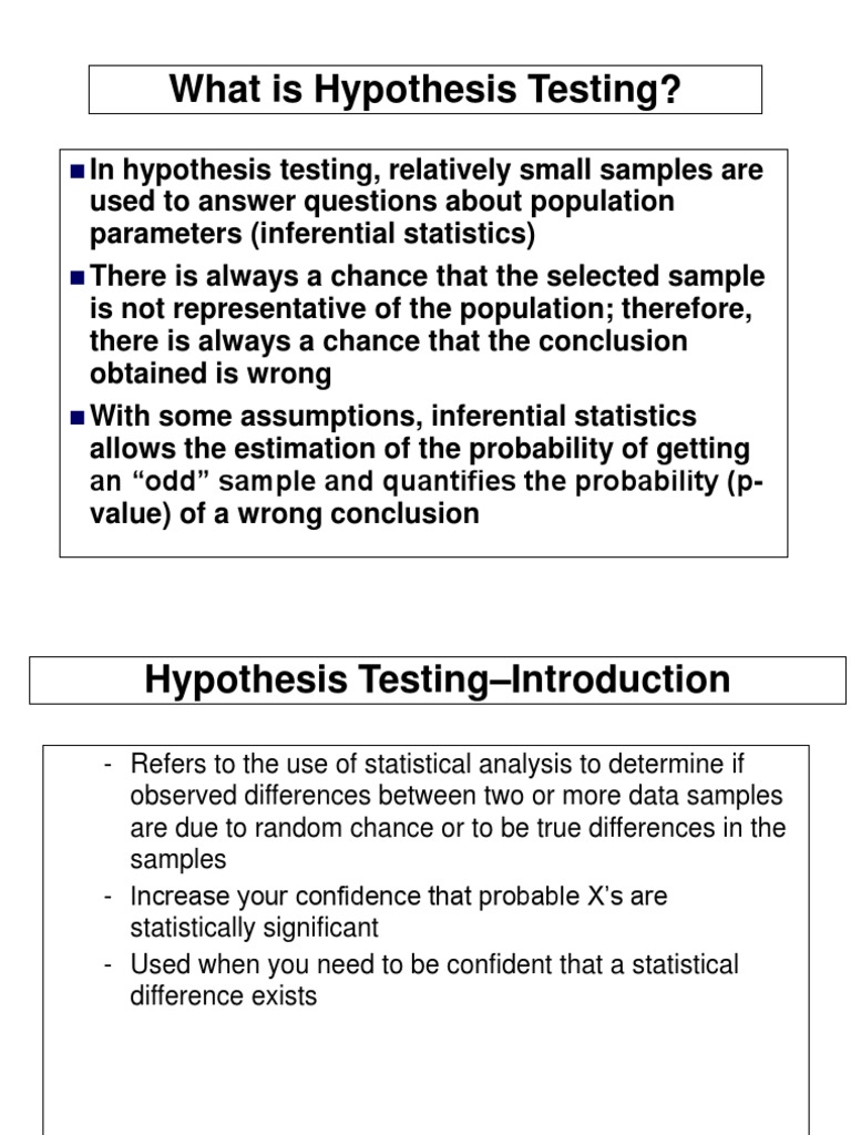 Hypothesis Testing in Six Sigma PDF Student's T Test Statistical