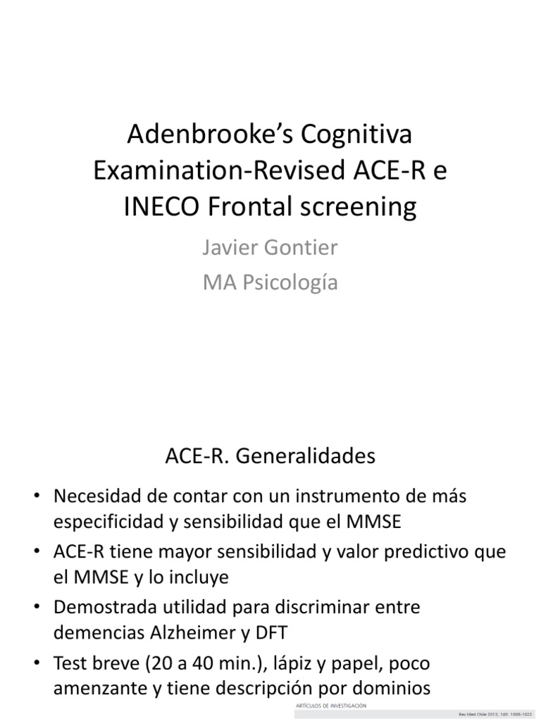 Test Ace-R | PDF | Memoria | Neurociencia