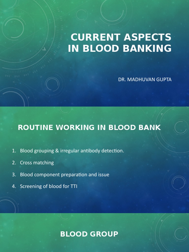 Current Aspects in Blood Banking PDF Blood Type Elisa