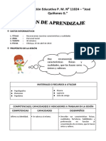 Sesion de Aprendizaje - Reconocemos Nuestras Características y Cualidades