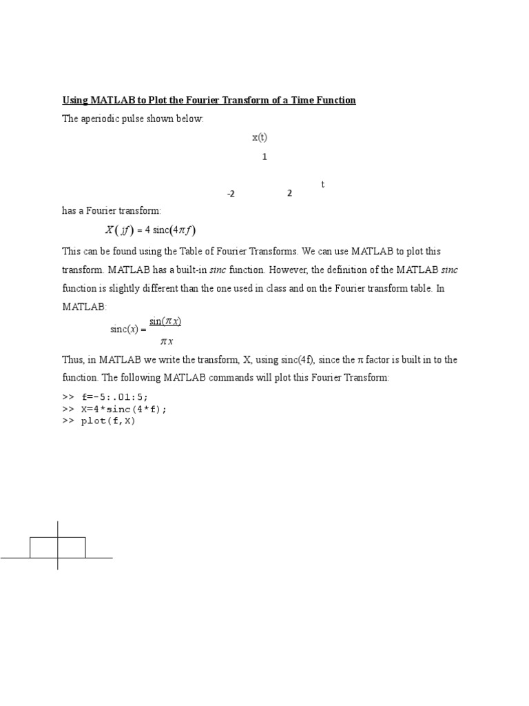 Using MATLAB To Plot The Fourier Transform of A Time Function | PDF ...