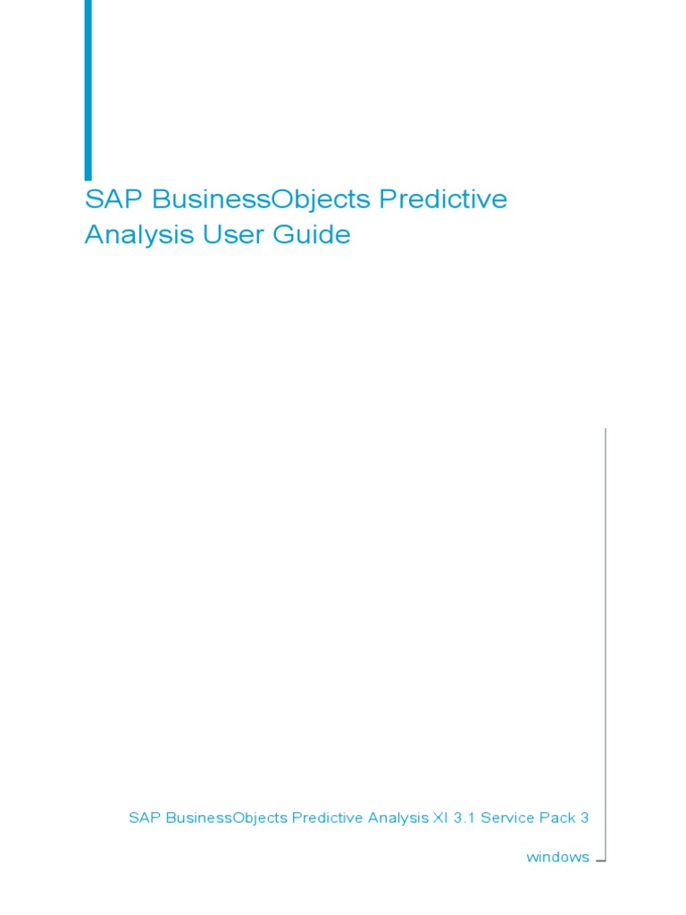 Sap Businessobjects Predictive Analysis User Guide | PDF | Predictive ...