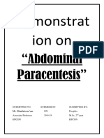 Demonstration On Paracentesis