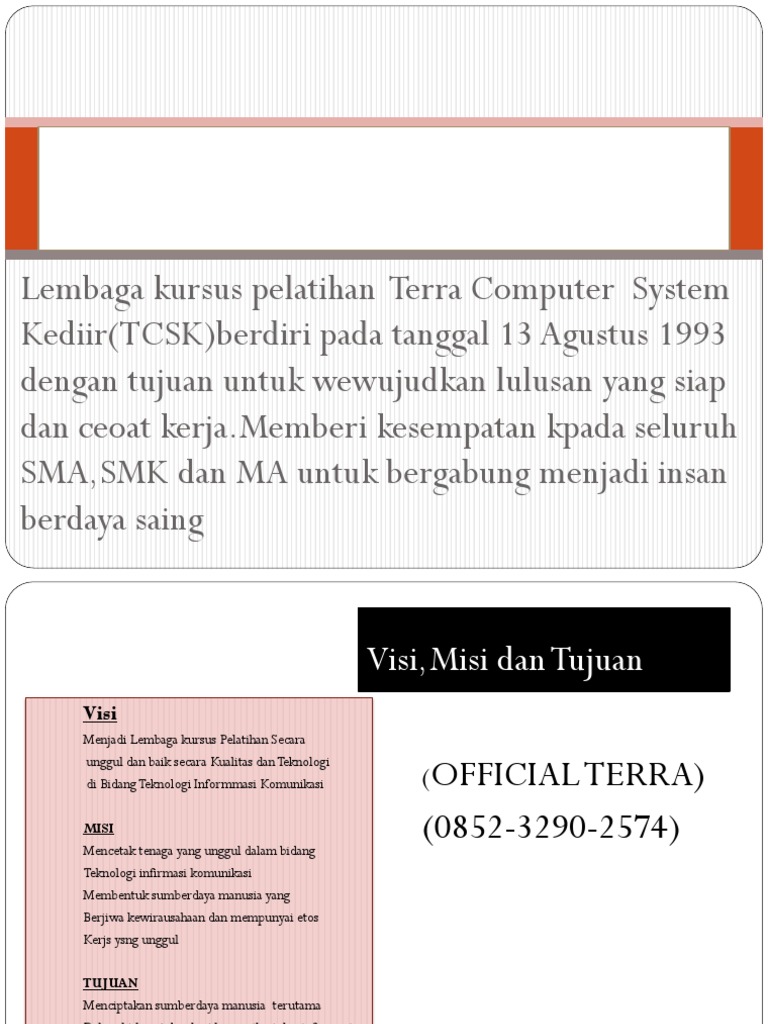 Kursus Unggul di Terra Computer Kediri | PDF