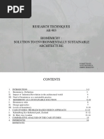 Research Techniques AR-903 Biomimicry: Solution To Environmentally Sustainable Architecture