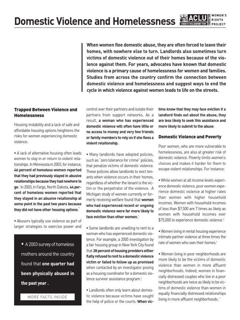 Trapped Between Violence and Homelessness | PDF | Domestic Violence ...