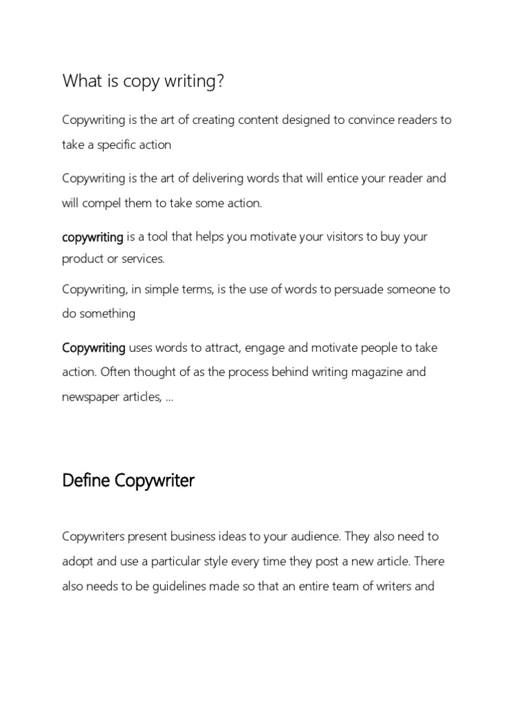 Understanding Copywriting Basics | PDF | Business