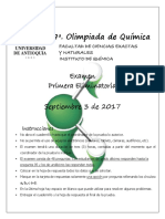 9 - Olimpiada de Química: Examen Primera Eliminatoria