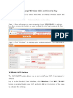 Change Wireless SSID and Password