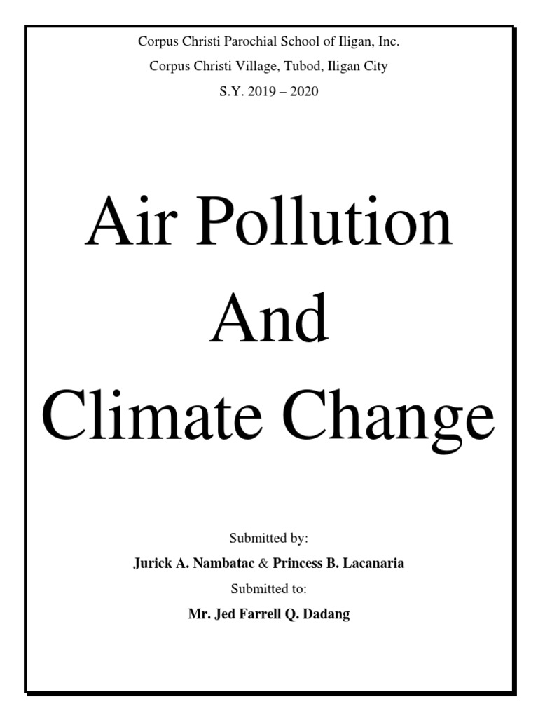 Air Pollution and Climate Change Overview | PDF | Global Warming | Air ...