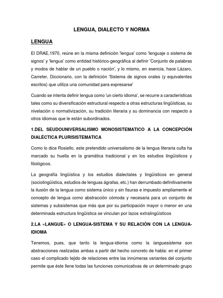 Definición y Tipos de Dialecto | PDF | Dialecto | Lingüística