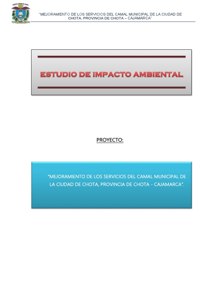 Estudio de Impacto Ambiental Camal | PDF | Residuos | Evaluación de ...