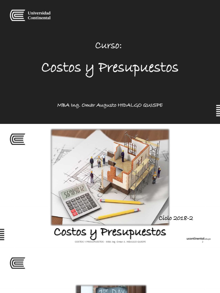 Curso de Costos y Presupuestos 2018-2 | PDF | Presupuesto | Informática ...